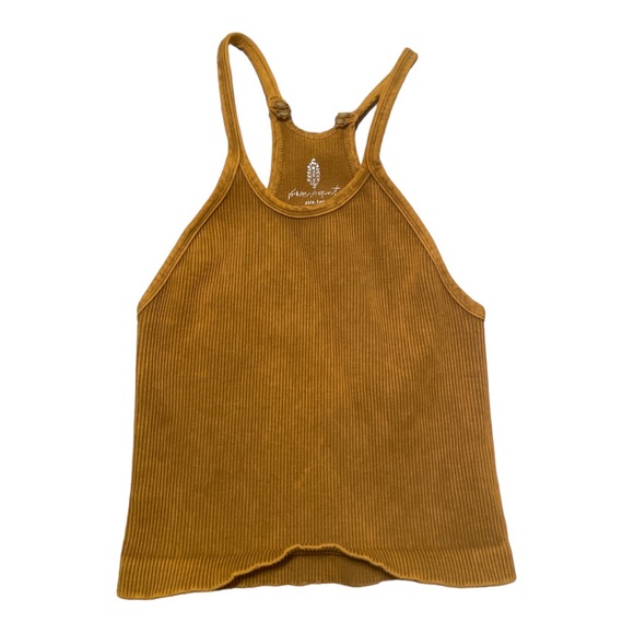 Free People Happiness Runs Long Crop Tank golden yellow XS/S $40 - Picture 2 of 14